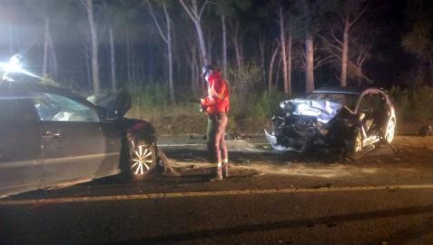Accidente en Cadreita Estado en el que han quedado los vehículos tras el accidente