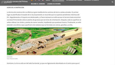 WebSanguesa Pantallazo de la nueva web sobre la calzada romana del Pirineo