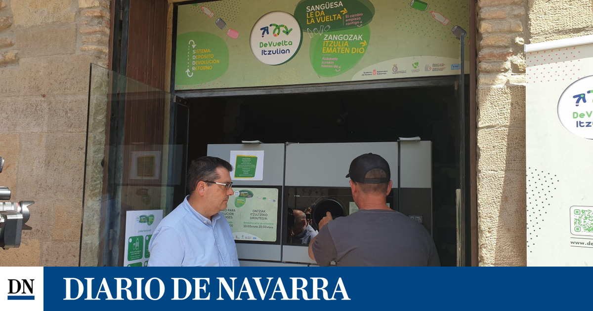 Sangüesa testa con éxito un sistema pionero de recogida de botellas y latas