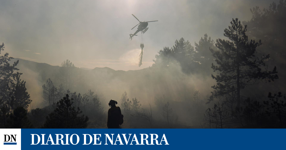 Fotos del incendio en un campo de cereal de Belzunce (Juslapeña)