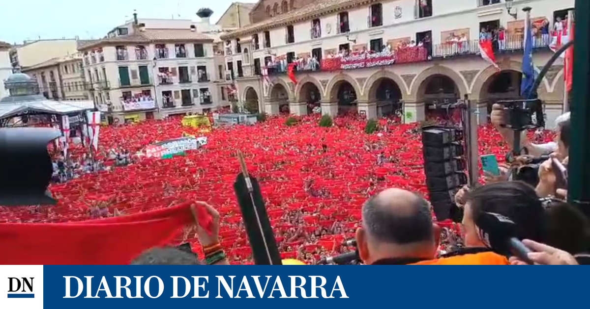 Vídeo del cohete de fiestas de Tudela 2025 desde dentro de la Casa del Reloj, por detrás de los protagonistas