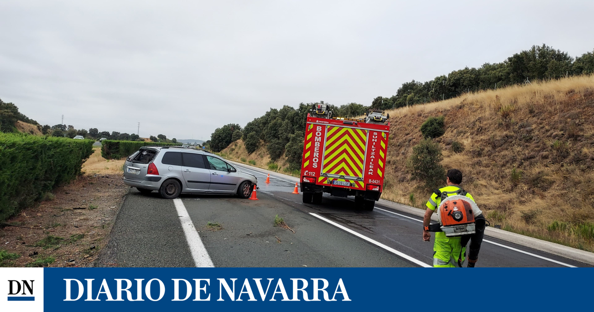 Trasladado tras sufrir una salida de vía a la altura de Mendívil