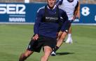 Kike García, durante el entrenamiento de ayer por la tarde.