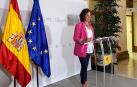 La consejera Itziar Gómez, en su comparecencia tras la reunión