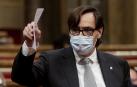 Salvador Illa, en una intervención en una sesión de control en el Parlament