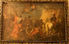 La caída del santo en la defensa del castillo de Pamplona en un lienzo enviado desde Roma a la basílica pamplonesa en 1729
