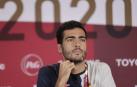 Mikel Merino, en la rueda de prensa