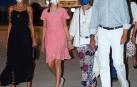 El Rey Felipe VI, la Reina Letizia, la princesa Leonor y la reina Emerita, Doña Sofía disfrutando de una cena familiar en Mallorca.