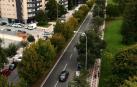 Así luce la avenida de Barañáin, en la que se avanzará la línea de aparcamientos para introducir el nuevo vial ciclista; una transformación que eliminará un carril en calzada y calmará el tráfico.
