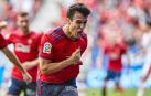 Manu Sánchez celebra un gol en un partido anterior