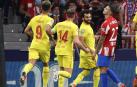 Salah celebra el tercer gol en el Wanda Metropolitano