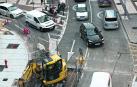 Imagen del atasco que generaron las obras a media tarde del martes