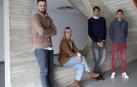 El periodista Diego Alonso, que ejerció de moderador, junto con la luchadora Aintzane Gorria, el atleta Rubén Pascual y el ciclista Óscar Rodríguez. La mesa redonda tuvo lugar en la Casa de Cultura de Burlada