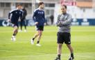 Jagoba Arrasate durante el entrenamiento en Tajonar este sábado, 6 de noviembre