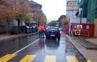 Agentes en el lugar del atropello, en Huarte