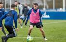 Budimir, en un entrenamiento en Tajonar. J.P. Urdíroz