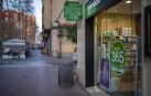 Entrada a una farmacia, en Barcelona