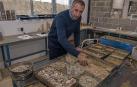 Guillermo Erice muestra el laboratorio de tierras, con los suelos con los que se realizan los ensayos