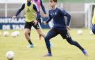 Javi Martínez, en el entrenamiento de este lunes