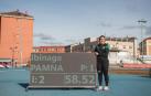 Nerea Ibinaga, con el registro que consiguió ayer por la mañana en Larrabide