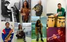Arriba, de izquierda a derecha: Borja Echeverría (piano jazz), Patricia Izquierdo (violín), Javier Fondón (trompa), Mario Marzo (percusión). Abajo, de izquierda a derecha: Gabriel Reyes (saxofón), Oihane Jimeno (violín), Leyre Puignau (fagot), David Lanz (trompeta jazz).