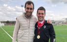 Ángel Ansa Echegaray junto a Oier Altuna, el domingo en Tajonar