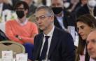 El gobernador del Banco de España, Pablo Hernández de Cos, durante su intervención en el desayuno informativo organizado por Institución Futuro