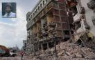 El hotel Saratoga, arrasado por la explosión. Arriba, Daniel Ramírez