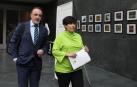 Javier Esparza y María Solana, este jueves en el Parlamento de Navarra