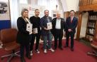 De izquierda a derecha: Maite Alcaiza, Mikel López (personal técnico en emergencias); Daniel Burgui; Miguel Nieto (protagonista de una foto emblemática durante el confinamiento) y Miguel Moreno