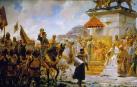 Roger de Flor recibido por el emperador bizantino en Constantinopla, obra de José Moreno Carbonero hecha en 1888 que se encuentra en el Senado de España.