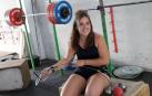 Nerea Ibinaga, este jueves en la sala de entrenamiento de lanzamientos en Larrabide.