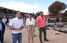 Imagen de la visita de María Chivite a las instalaciones de Sendaviva tras el incendio.