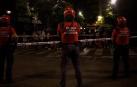 Imagen de un agente de Policía Foral, durante un dispositivo estos sanfermines