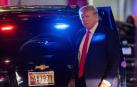Donald Trump, a su llegada a la Torre Trump un día después del registro