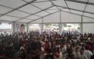 La carpa se llenó de público para asistir a los conciertos organizados por Jaleo Murchantino.