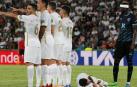 Barrera del Elche en el partido contra el Almería