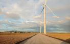 Vista del parque eólico Pestriz. El último “electrificado” en Navarra. Se ubica en término de Buñuel
