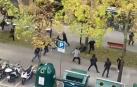 Un momento de la pelea del domingo en la calle Tajonar