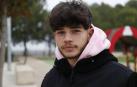 El extremo del Tudelano Lluc Carrera, autor del gol de la última victoria, en el parque Mirador de las Bardenas de Ribaforada