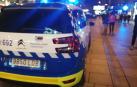 Patrulla de la Policía Municipal en una calle de Pamplona.