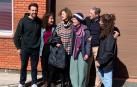 Ana Baneira (tercera por la izquierda), junto a sus familiares a su llegada a Galicia