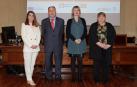 Ainara Fontanes, técnica de Tracasa Instrumental; César Manuel López Dios, director del Servicio de Consumo y Arbitraje; la directora general de Turismo, Comercio y Consumo, Maitena Ezkutari; y María Antonia Sesma Vea, presidenta de la Junta Arbitral de Navarra