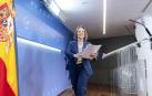 La portavoz del PP en el Congreso, Cuca Gamarra, antes de acudir a una rueda de prensa anterior a la Junta de Portavoces