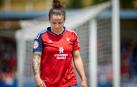 Patri Zugasti, en su último partido con Osasuna