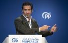 El portavoz del comité de campaña del PP, Borja Sémper, en una rueda de prensa en la sede de su partido en Madrid.