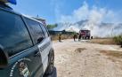 Efectivos de Guardia Civil han colaborado con los bomberos para desalojar un huerto en Tafalla en el que se había producido un incendio