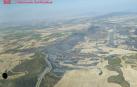Imagen aérea de la zona afectada por el incendio declarado este jueves en Valdizarbe.