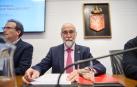 Fernando Domínguez, este martes en el Parlamento foral