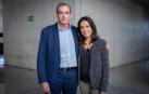 José Manuel Sánchez Riera y Sara Buesa Rodríguez, ayer en la Facultad de Comunicación de la Universidad de Navarra